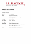 technical specifications dirt-trapper carpet Robusta
